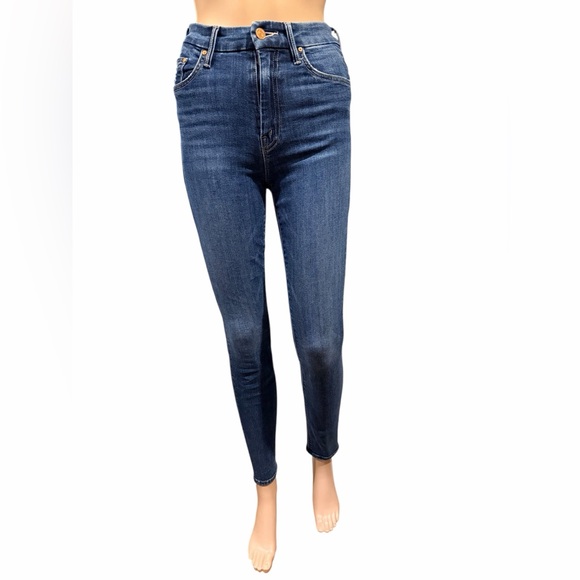 MOTHER Womens Jeans High Waisted Looker Teaming Up Skinny Dark Denim Jeans 25 - Picture 2 of 16
